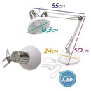 Luminária De Mesa Abajur Articulada 1 E-27 Branca LM860-BR St1204-Quality-Starlumen