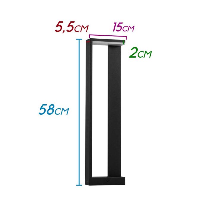 Luminária de Chão Poste de Jardim Side LED 10W Opus HM 36946 ST2508-Opus-Starlumen