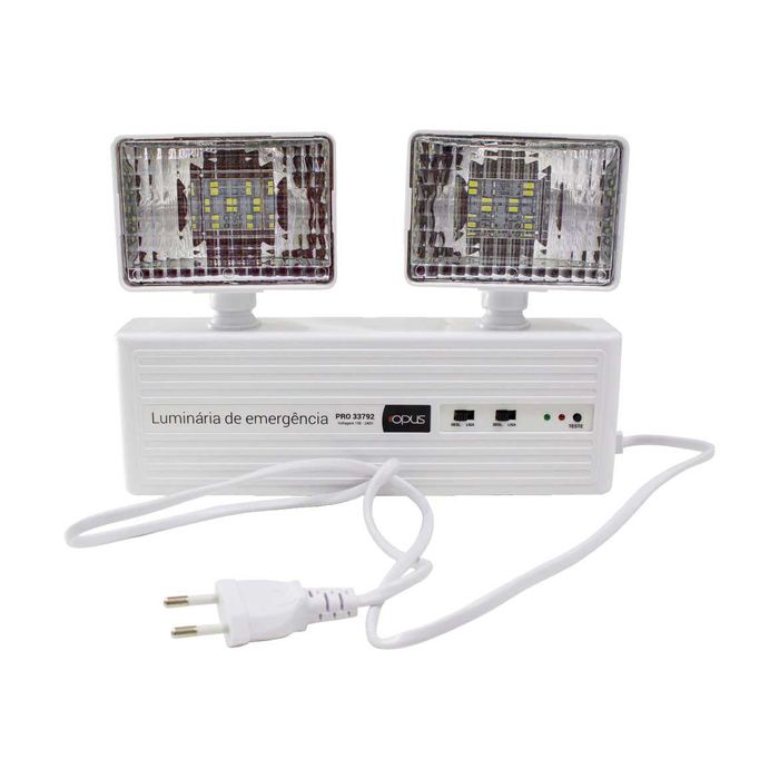 Luminária Emergência Duplo Holofote 300lm 6500k Pro 33792 St1304