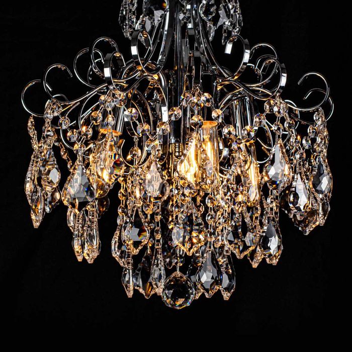 Lustre Clássico Cristal Malipiero P/4 E14 Tupiara 5204 CR CT St1365