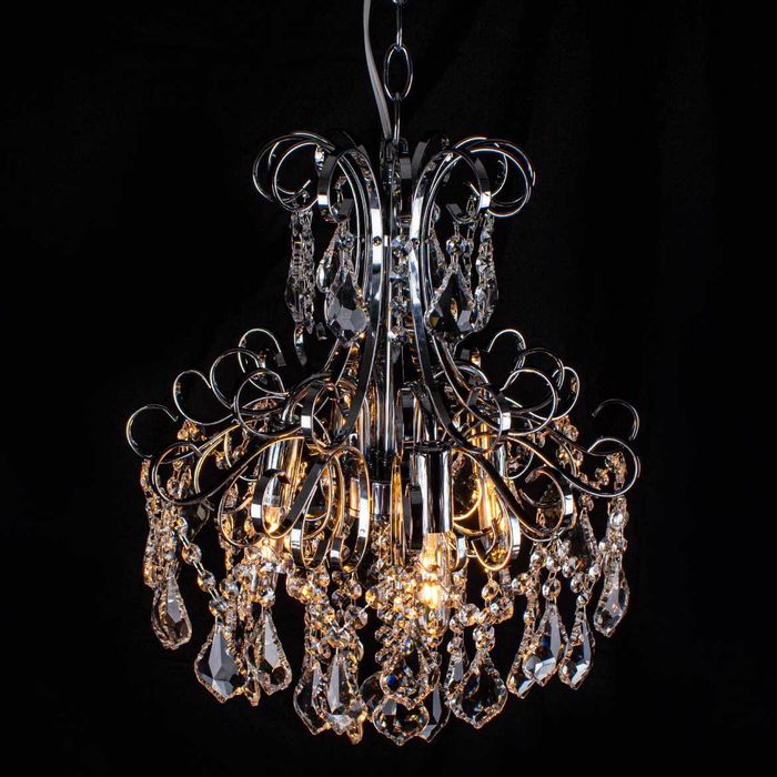 Lustre Clássico Cristal Malipiero P/4 E14 Tupiara 5204 CR CT St1365