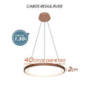 Lustre Pendente Anel LED 20W 1 Arco 40cm QPD1300-CO St459- Cobre-Quality-Starlumen