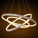 Lustre Pendente Anel LED 89W 3 Arcos 60cm QPD1303-BR St517 - Branco-Quality-Starlumen