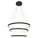 Lustre Pendente Anel LED 89W 3 Arcos 60cm QPD1303-PT St517 - Preto-Quality-Starlumen