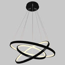 Lustre Pendente Anel LED 89W 3 Arcos 60cm QPD1303-PT St517 - Preto-Quality-Starlumen