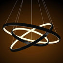 Lustre Pendente Anel LED 89W 3 Arcos 60cm QPD1303-PT St517 - Preto-Quality-Starlumen