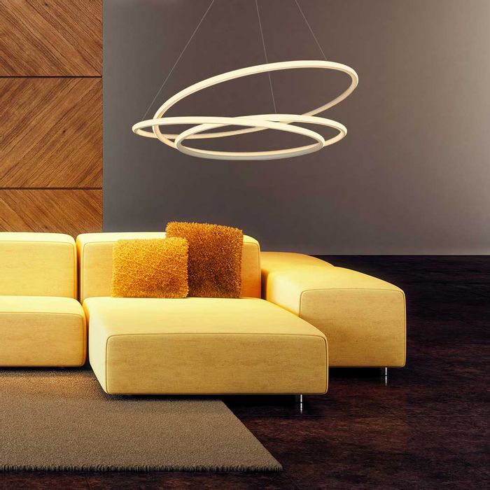 Lustre Pendente Espiral Anéis de LED 88W para Pé Direito Duplo 34324 St1476 - Branco-Opus-Starlumen