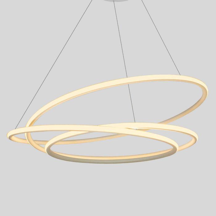 Lustre Pendente Espiral Anéis de LED 88W para Pé Direito Duplo 34324 St1476 - Branco-Opus-Starlumen