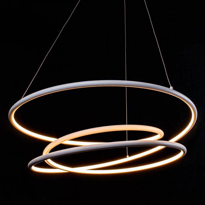 Lustre Pendente Espiral Branco Led 88w 3m Pe Direito Duplo 34324 St1989-Opus-Starlumen