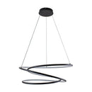 Lustre Pendente Espiral Preto Led 88w 3m Pe Direito Duplo 34317 St1989-Opus-Starlumen