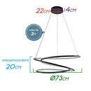 Lustre Pendente Espiral Preto Led 88w 3m Pe Direito Duplo 34317 St1989-Opus-Starlumen