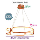 Lustre Pendente Lumina Rose Gold Anel LED 50W Ø60cm BB007E Bella Iluminação ST1388-Bella Iluminação-Starlumen