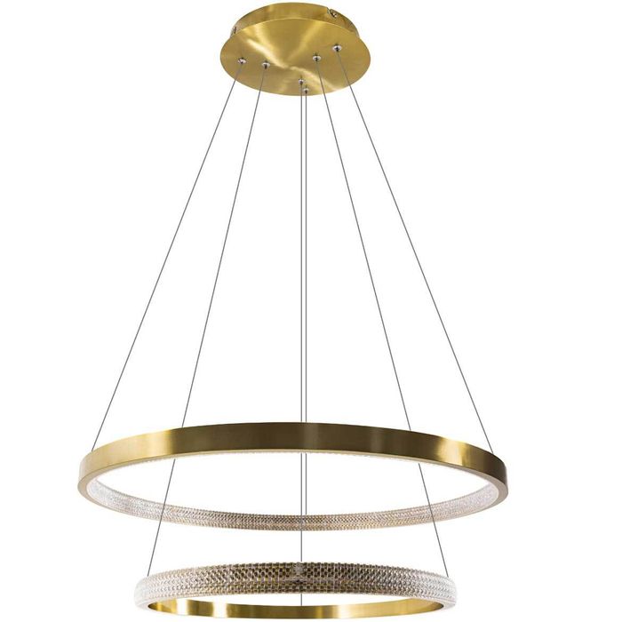 Lustre Pendente Oca Dourada 2 Arcos 54W Bella Iluminação GD002 ST1877-Bella Iluminação-Starlumen