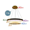 Lustre Pendente Oca Dourada 2 Arcos 54W Bella Iluminação GD002 ST1877-Bella Iluminação-Starlumen