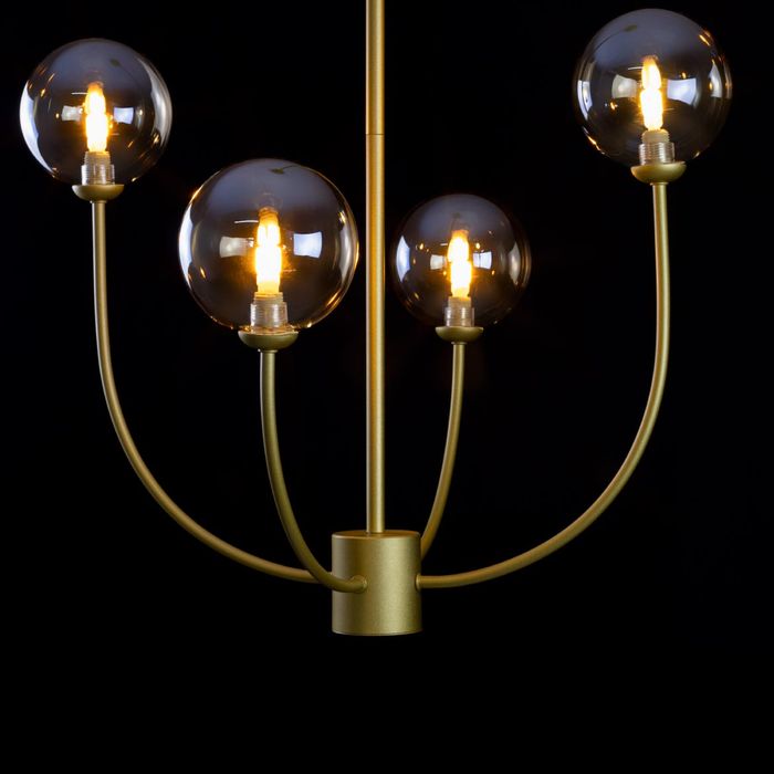 Lustre Pendente Ouro Fosco Ambar Grape Globo para 4x G9 ZR113 Starlux ST2629-Starlux-Starlumen