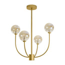 Lustre Pendente Ouro Fosco Ambar Grape Globo para 4x G9 ZR113 Starlux ST2629-Starlux-Starlumen