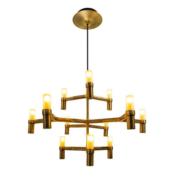 Lustre Bronze Retrô Starlux 75cm P/12 Lâmpadas G9 MD21350-12-AB St1869