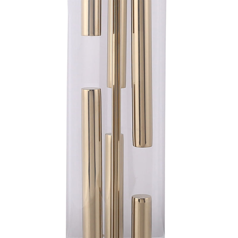 Base Para Abajur Veneto Dourado e Transparente (d)16cm (a)53cm  1xe27 40w - MI008 - Bella Iluminação
