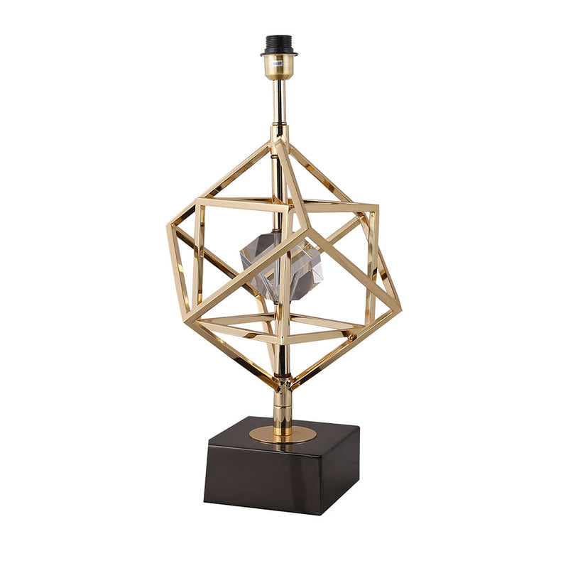 Base Para Abajur Veneto Dourado e Preto (d)22.5cm (a)50cm  1xe27 40w - MI012 - Bella Iluminação