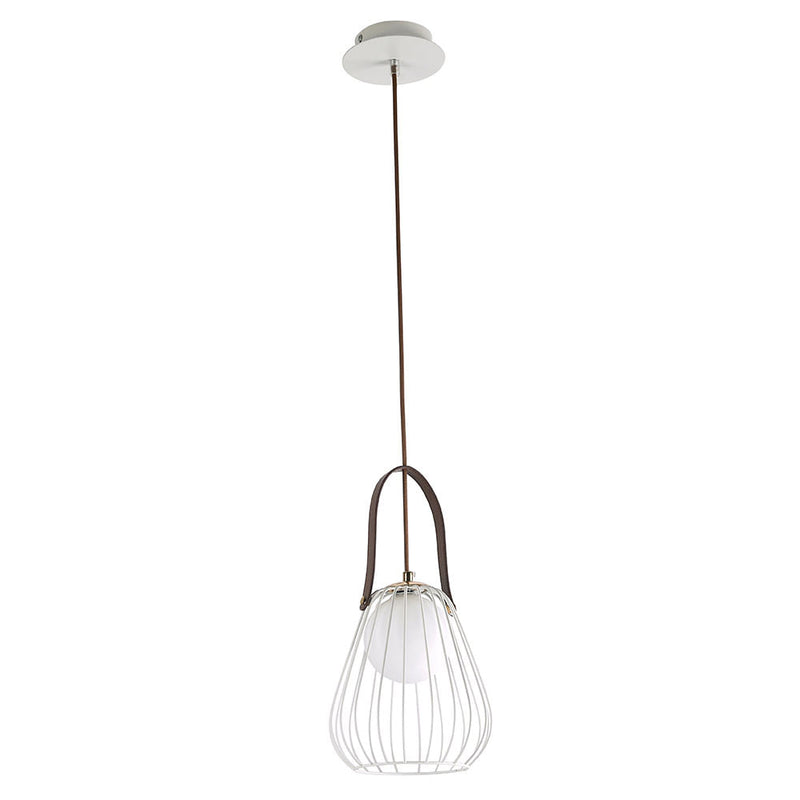 Pendente Lamp Dourado e Branco (d)18cm (a)22cm  1xg9 40w - ML002W - Bella Iluminação
