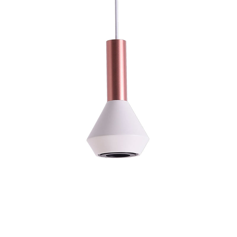 Pendente Pituco Rose Gold e Branco e Branco (d)10cm (a)18.7cm  1xgu10 10w - ML015W - Bella Iluminação