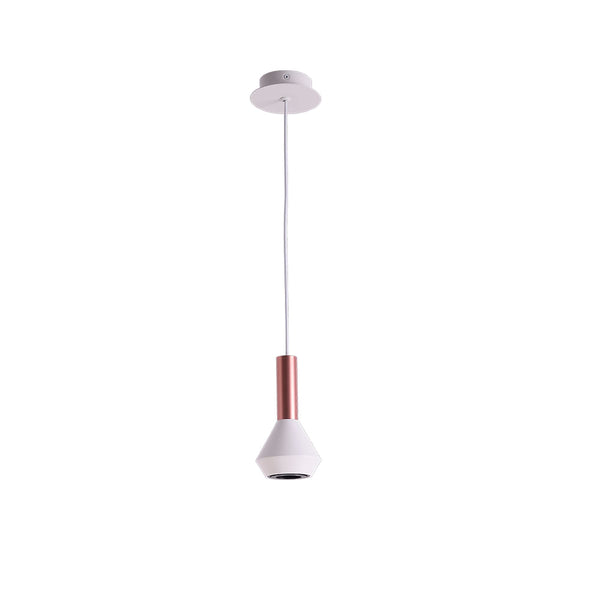 Pendente Pituco Rose Gold e Branco e Branco (d)10cm (a)18.7cm  1xgu10 10w - ML015W - Bella Iluminação
