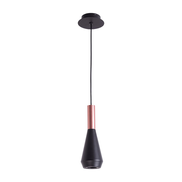 Pendente Pituco Rose Gold e Preto e Preto (d)9cm (a)26cm  1xgu10 10w - ML016B - Bella Iluminação
