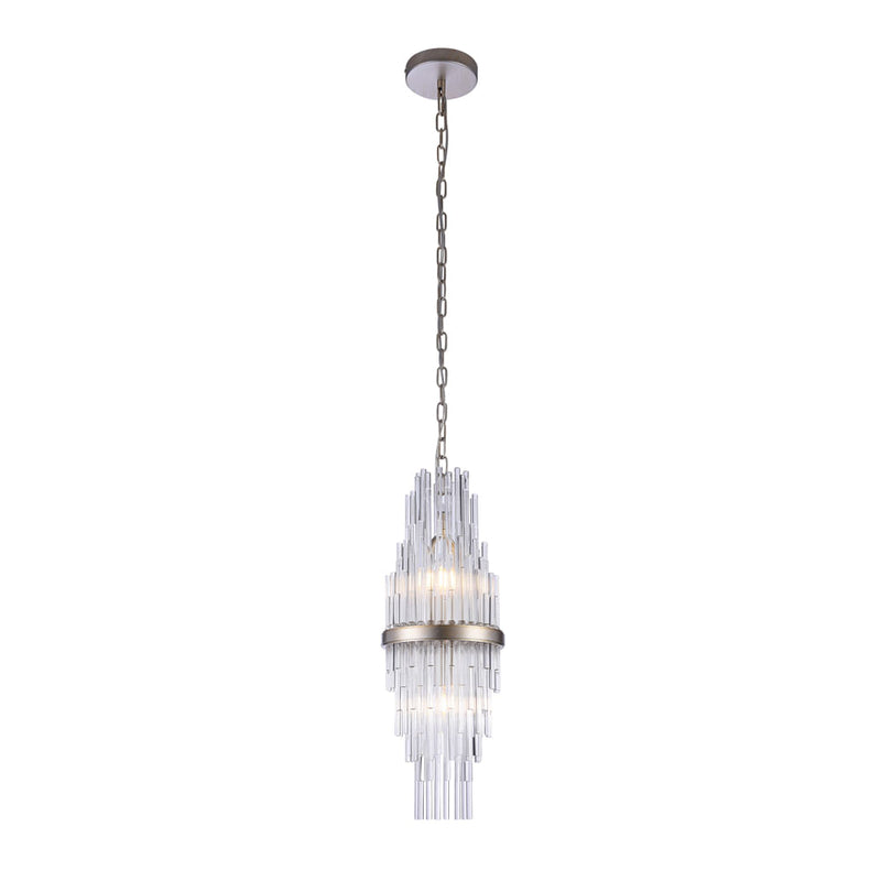 Pendente Sansa Dourado e Transparente (d)20.5cm (a)55cm  2xe14 80w - MR007 - Bella Iluminação