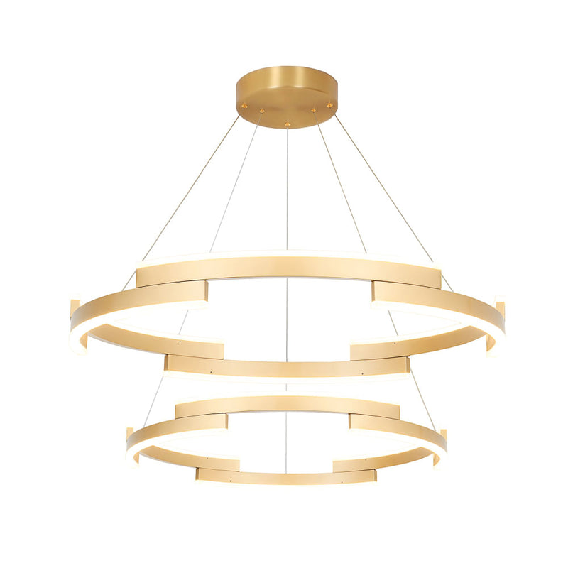 Pendente Match Dourado (D)40 +60Cm (C)0Cm (L)20Cm (A)3,5Cm  2X80W 3000K 4800Lm Led - MV002 - Bella Iluminação