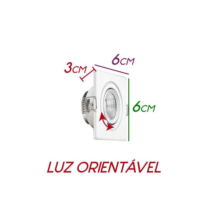 Spot Rente Embutir Orientável Led 3w NQ-COB3WBQ St2094