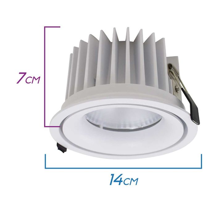 Spot Led 24w Halo Embutir 14cm X 7cm Em Aluminio Bella Iluminação Ns1061 St1327