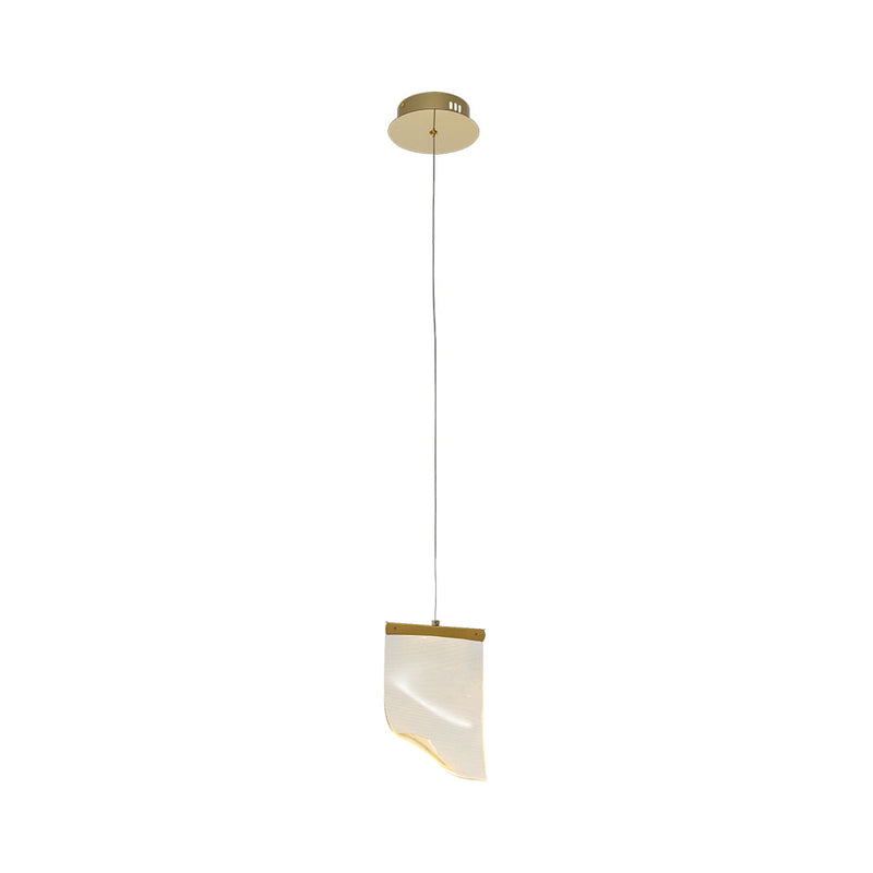 Pendente Onda Dourado e Transparente (c)14.8cm (l)7cm (a)22cm  1x2.5w 3000k 125lm - OC008S - Bella Iluminação
