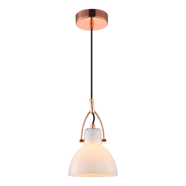 Pendente Bar d 14cm X 22cm  1xg9 127v / 220v Branco e Cobre - OP057A - Bella Iluminação