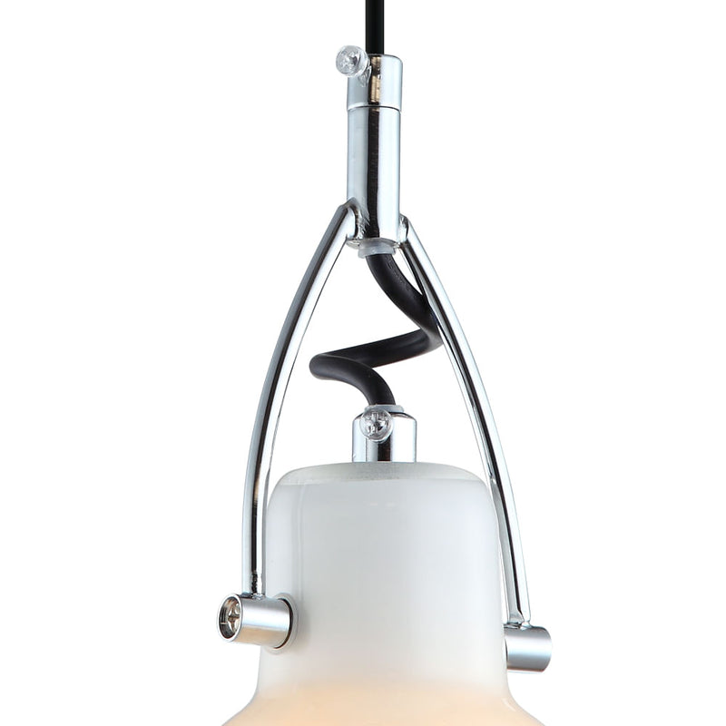 Pendente Bar d 14cm X 22cm  1xg9 127v / 220v Branco e Cromado - OP057C - Bella Iluminação