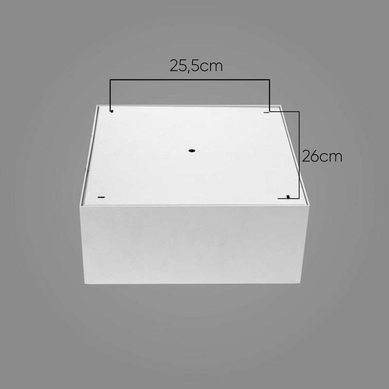 Plafon Spot Sobrepor Quadrado Branco Box P/ 4x PAR30 Orluce St2760