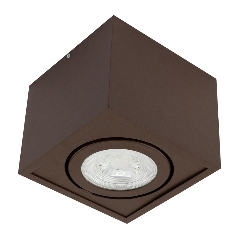 Plafon Spot Sobrepor Quadrado Marrom Box para PAR30 Orluce ST2758