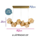Pendente Geométrico Vidro Âmbar 6xG9 Starlux P168293-6 St1810