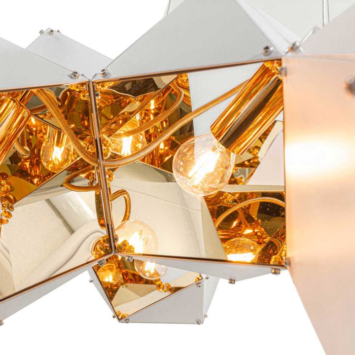 Pendente Starlux Branco E Ouro P/ 8 Lâmpadas E14 P60603L St1846