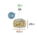 Pendente Cristal Bella Soho Ambar 40cm para 5 Lâmpadas G9 Pd002AM ST586