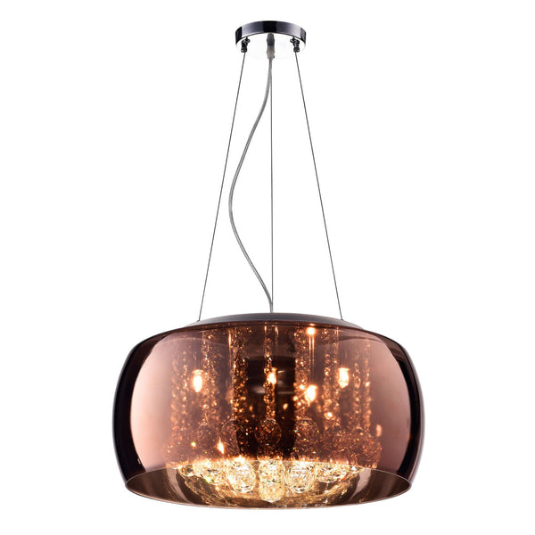 Pendente / Plafon Soho Cromado e Transparente e Cobre (d)60cm (a)28cm  9xg9 225w - PD006CO - Bella Iluminação