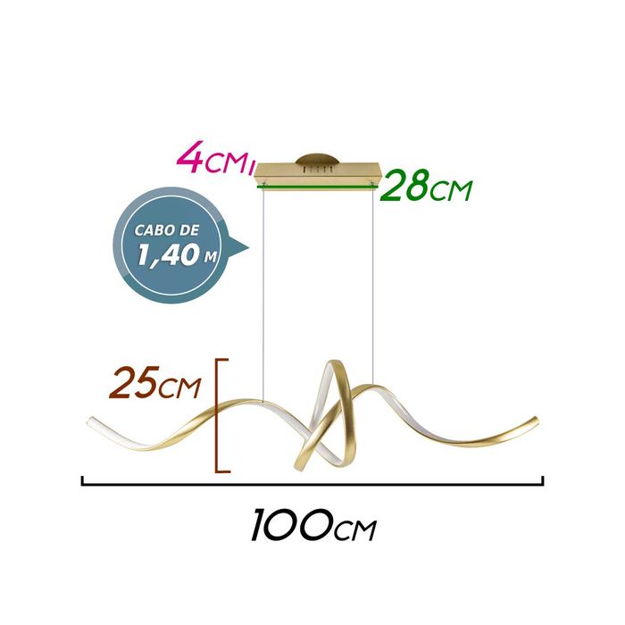Pendente Lace 1m LED Integrado 36W PD1425DO ST1944