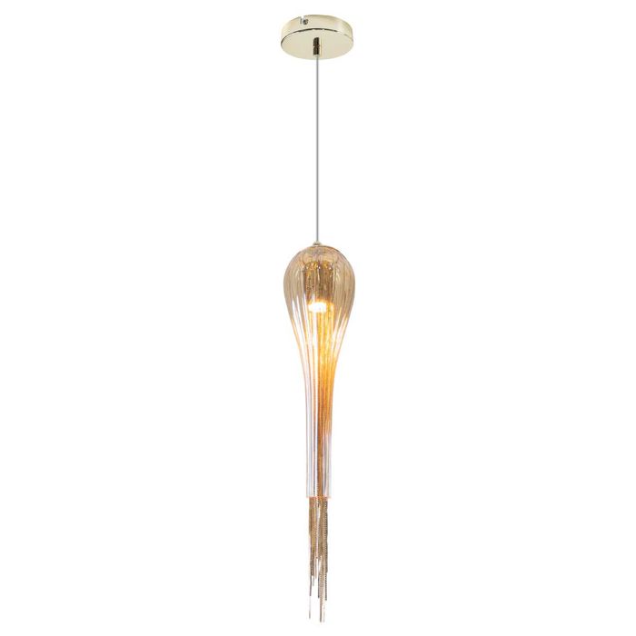 Pendente Clam Dourado em Vidro e Corrente Metálica para GU10 PD622DO ST1906