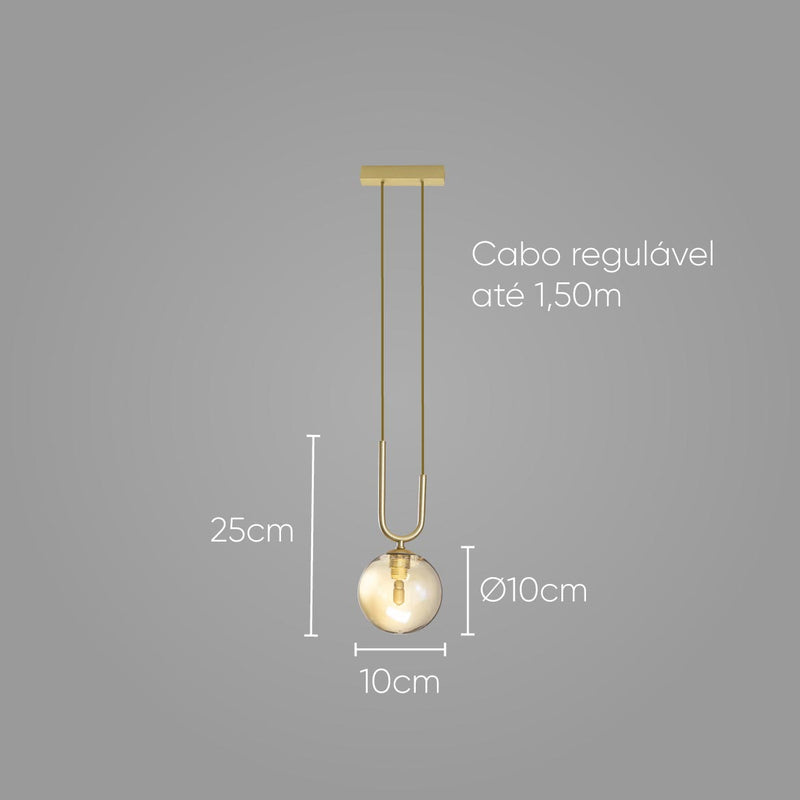 Pendente Orbit Dourado e Champagne Globo Bola P/ G9 PDH1552CHDO Studioluce ST2659