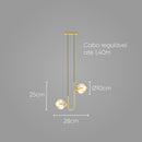 Pendente Orbit Ouro e Champagne 2 Globos Bolas Vidro para G9 Studioluce ST2658