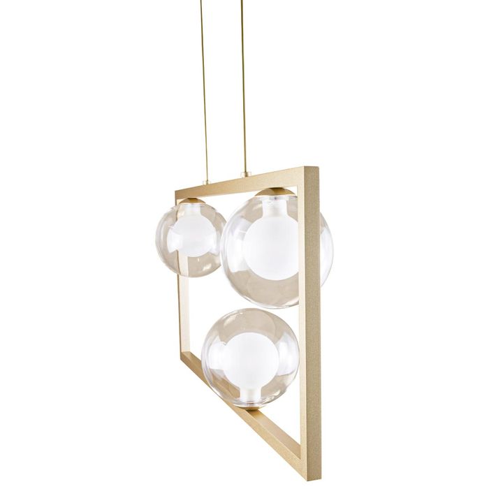 Pendente Orbit 3 Globos Dourado e Transparente Bola Vidro Studioluce PDH1556 para 3X LED G9 ST2662