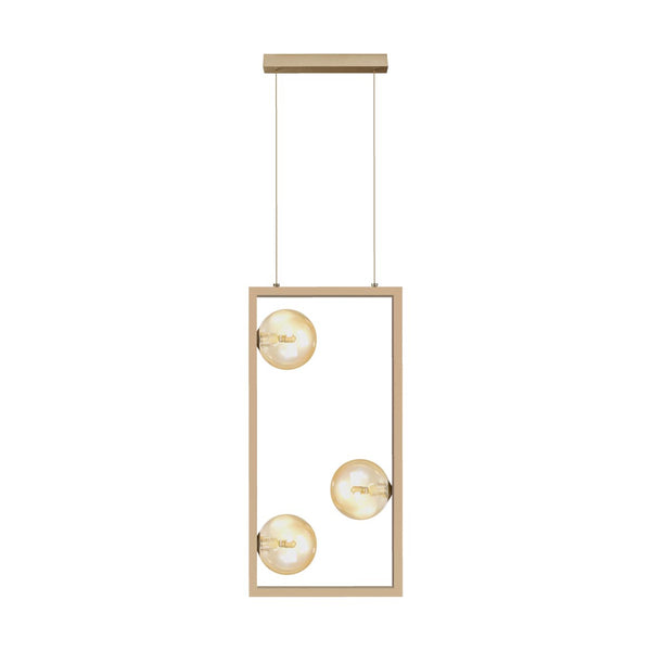 Pendente Orbit Dourado e Champagne 3 Globos Vidro PDH1557CHDO Studioluce ST2661