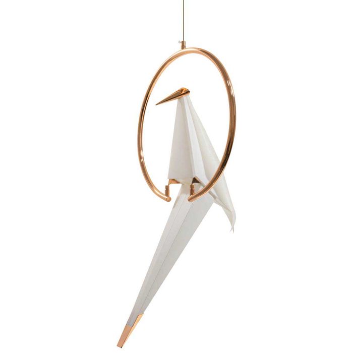 Pendente Perch Bird Rosê Gold Pássaro Origami LED 6W 12264-1L Starlux ST1755