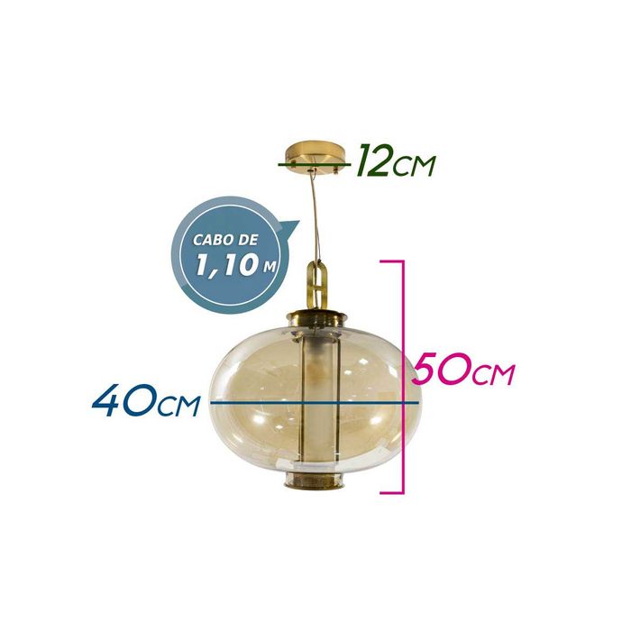 Pendente Bertha Cúpula de Vidro Retrô Rústico ZR005 St1727