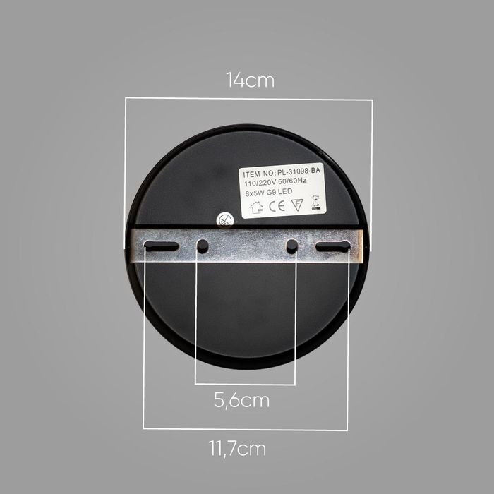 Pendente Apple Preto Fosco e Ambar  para 6x G9 Globo Vidro Starlux  PL-31098-BA ST1784