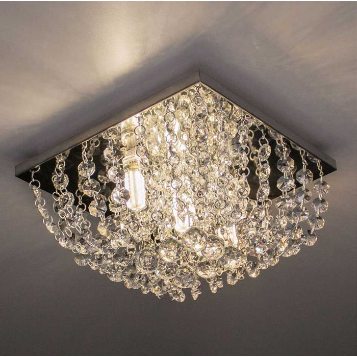 Lustre De Cristal K9 Legítimo Quadrado 20x20cm PLF-4530 St4530